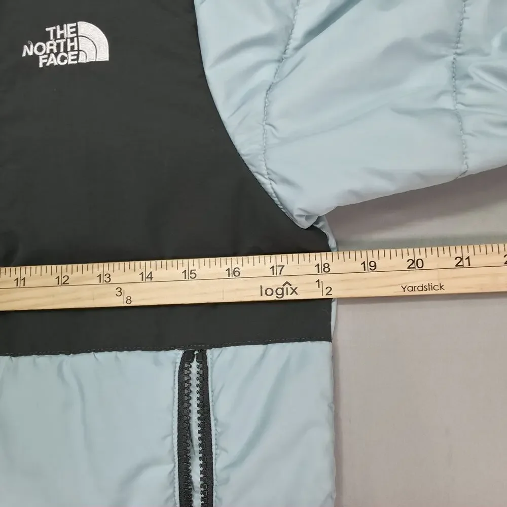 The North Face Youth L/G 14 16 Puffer Jacket Blue Black Insulated Coat